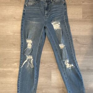Guess Women's Ripped Blue Skinny Jeans